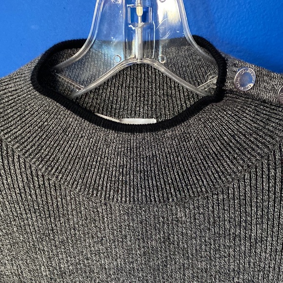CALVIN KLEIN Gray Ribbed Mock Neck Sweater Sz M - Picture 4 of 10